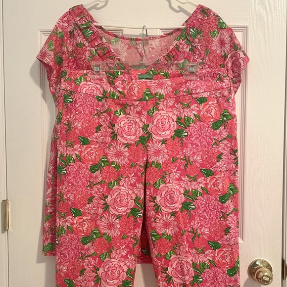 Lilly Pulitzer "Palm Beach Fit" Size 14 Blouse and Pants Set - Picture 3 of 7